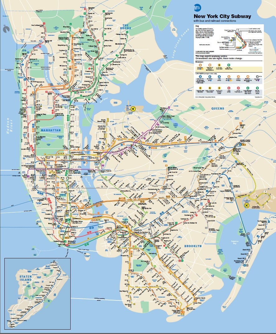 mapa metro de Nova York